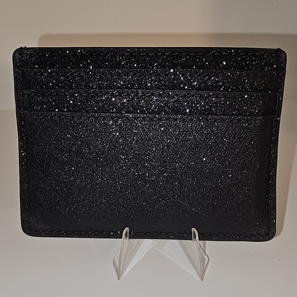 Kate Spade Black Glitter Card Holder EUC - Picture 3 of 3